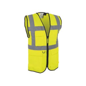 Gilet haute visibilité multipoches avec fermeture ( jaune )