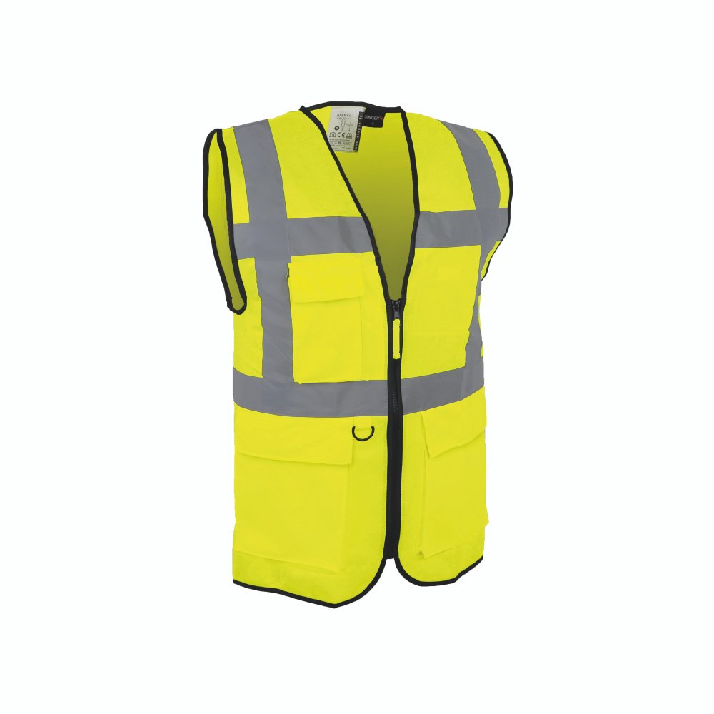 Gilet haute visibilité multipoches avec fermeture ( jaune )