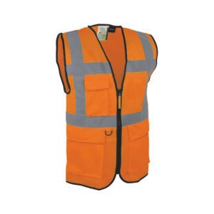 Gilet haute visibilité multipoches avec fermeture ( orange )