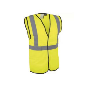 Gilet HV jaune avec découpe noir