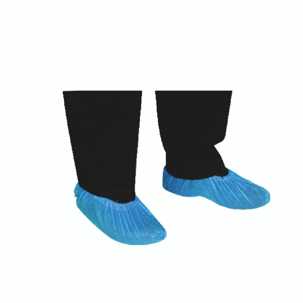 Couvre-chaussures visiteur polyéthylène bleus (100 pièces) 45240