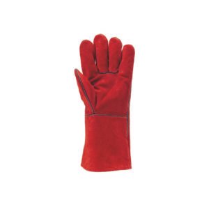 G-2631 Gants croûte vach. rouge doublé molleton, m.15 cm 10